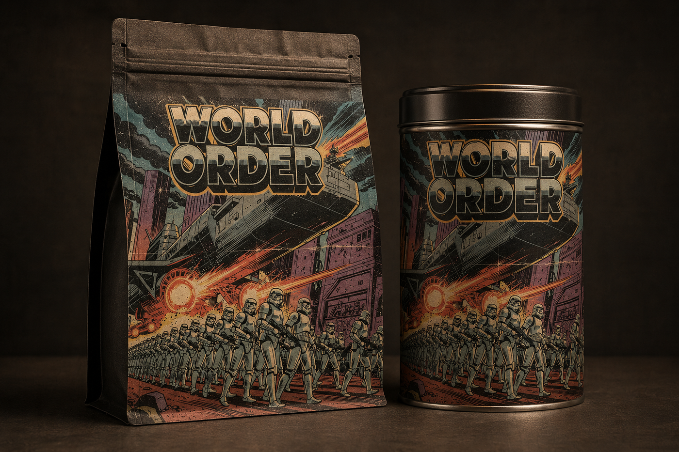 World Order Coffee 250g bag and 155g collector's tin